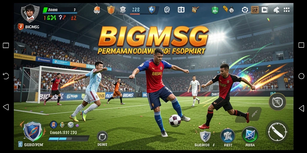 Screenshot menunjukkan gameplay seru di <strong>BIGMSG</strong> dengan aksi olahraga nyata.