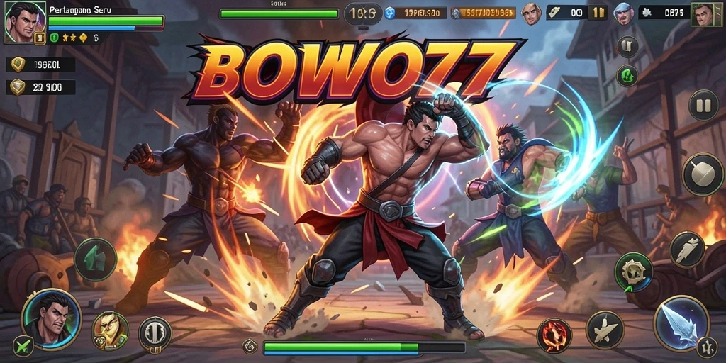 Tampilan gameplay <strong>BOWO77</strong> yang mendebarkan dengan aksi pertarungan seru.