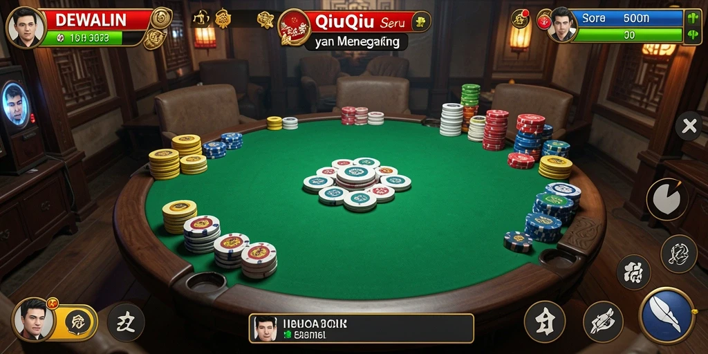 Tampilan gameplay QiuQiu yang seru dan interaktif.