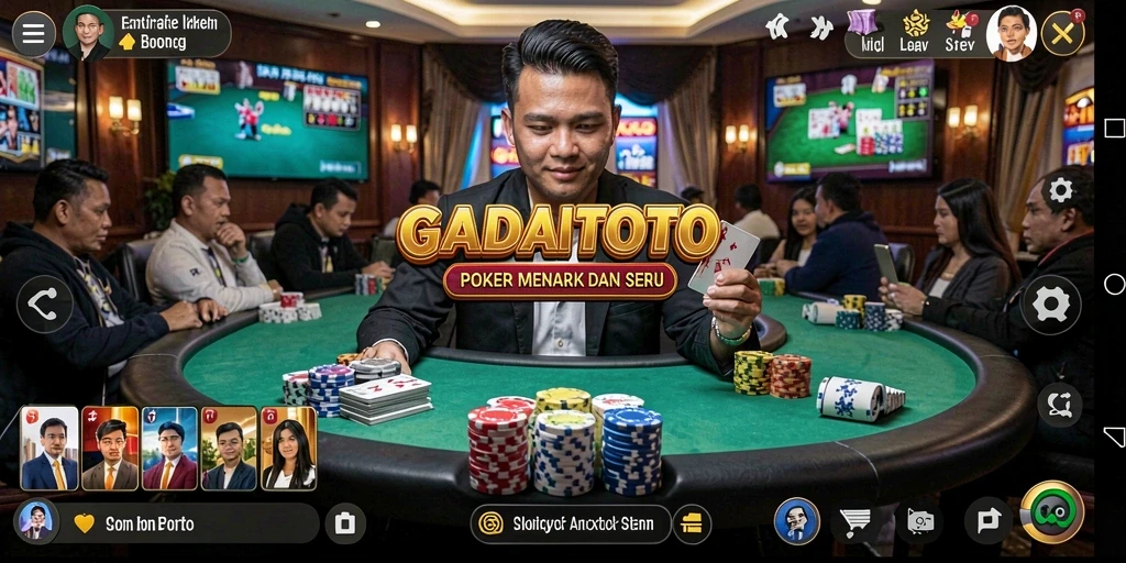 Screenshot GADAITOTO menampilkan gameplay poker yang seru dan interaktif.