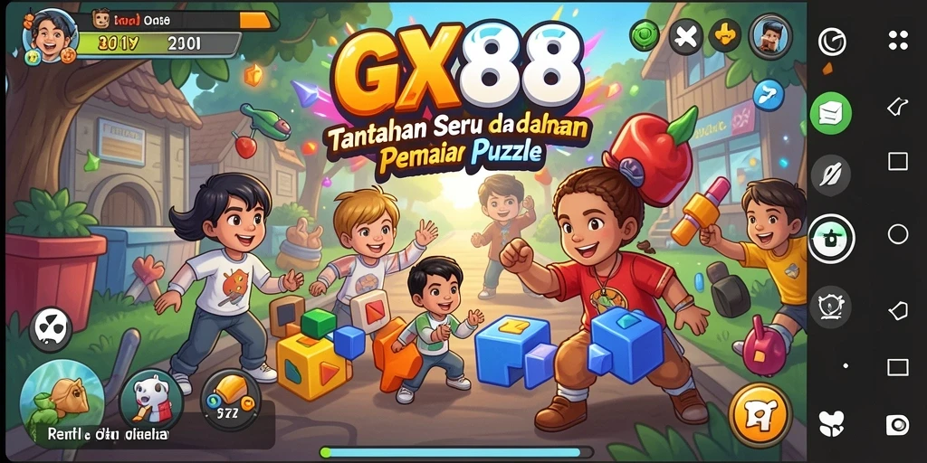 Tampilan gameplay GX88 dengan berbagai puzzle menantang.