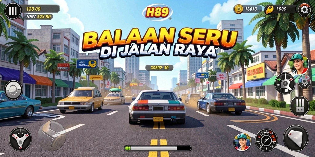 Tampilan gameplay H89 menampilkan aksi balap yang seru dan mendebarkan.
