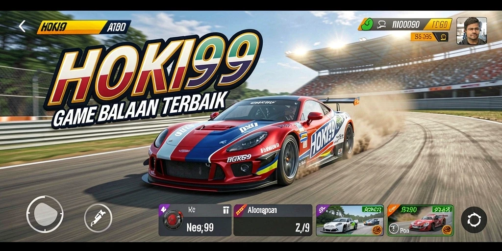 Tangkapan layar gameplay HOKI99 menampilkan aksi balapan yang mendebarkan.