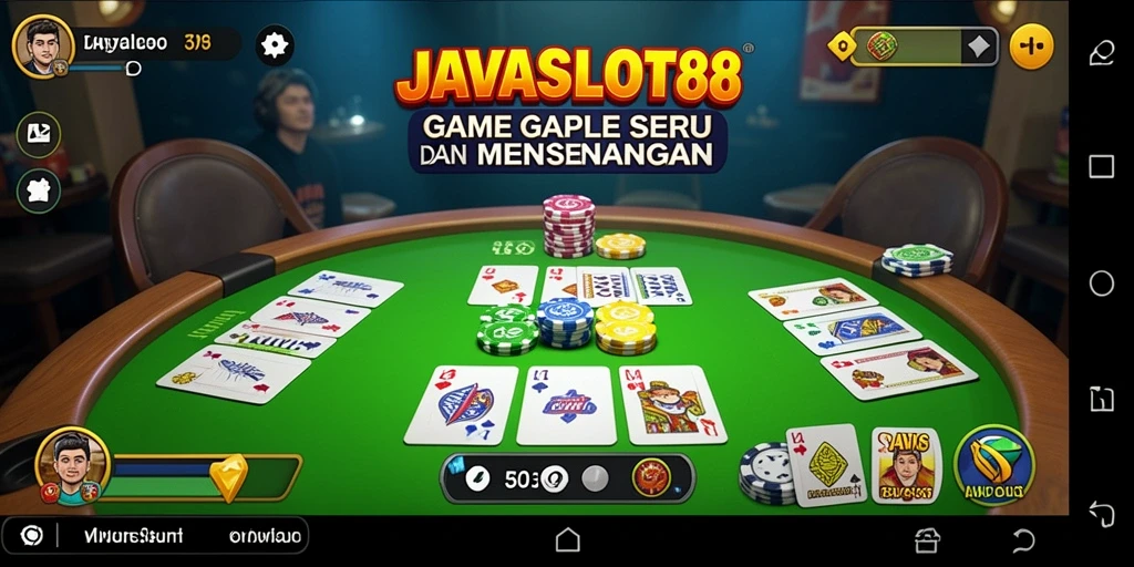 Tampilan gameplay seru di JAVASLOT88 dengan kartu Gaple.