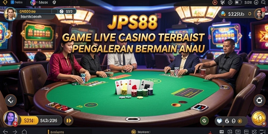 Tampilan gameplay JPS88 dengan dealer yang profesional dan interaksi langsung.