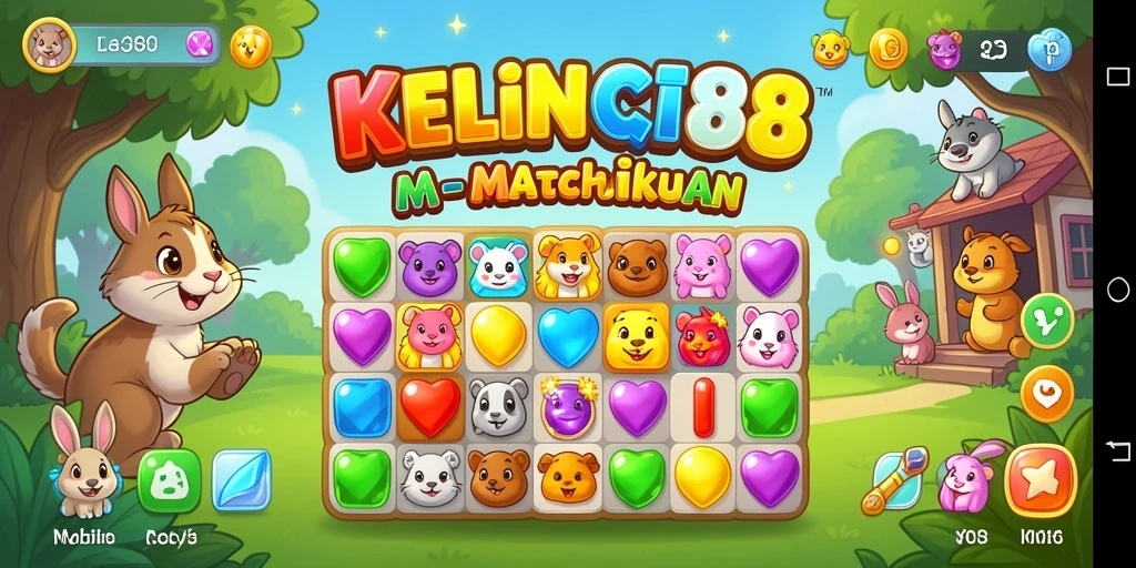Tampilan gameplay KELINCI88 dengan kombinasi warna-warni.
