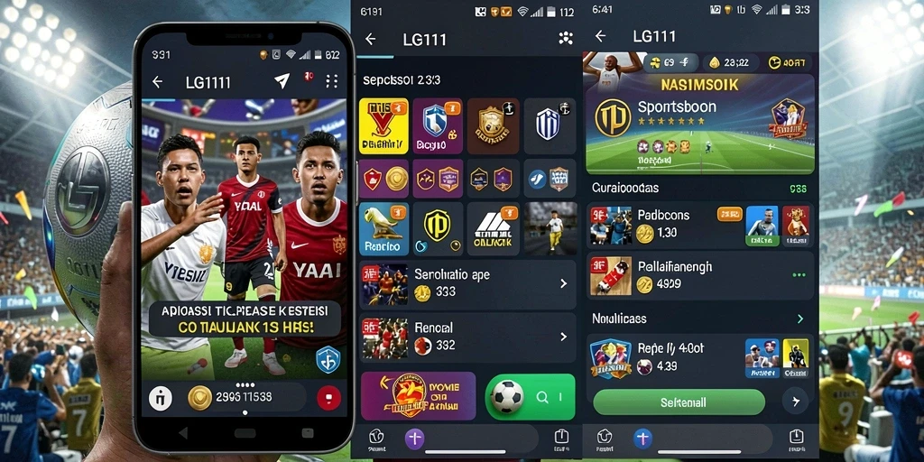 Screenshot utama LG111 menampilkan antarmuka taruhan olahraga yang menarik.