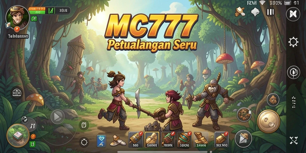 Menampilkan gameplay seru dalam petualangan epik MC777.