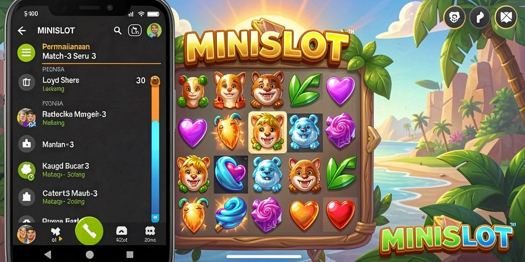 Tampilan gameplay inovatif dalam MINISLOT, memikat dan penuh warna.