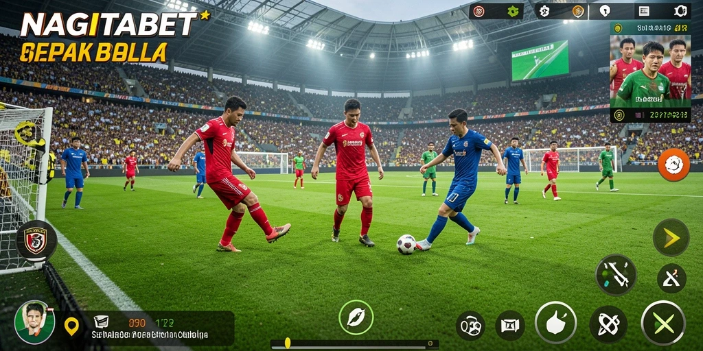 Tampilan seru dari gameplay sepak bola di NAGITABET.