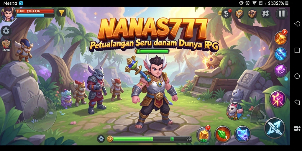 Tampilkan gameplay seru NANAS777 dengan karakter yang beraksi.
