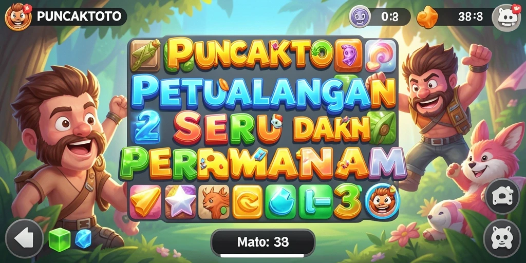 Tampilan gameplay seru PUNCAKTOTO dengan kombinasi warna-warni.