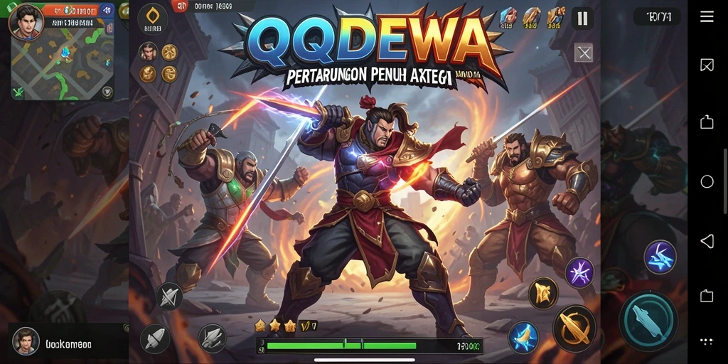 Screenshot gameplay QQDEWA yang menunjukkan aksi pertarungan seru.