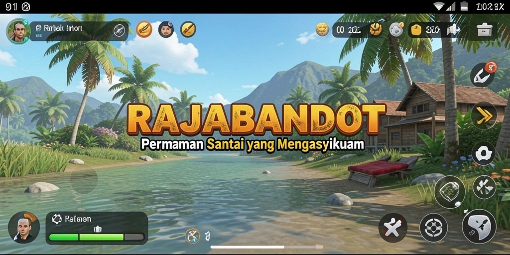 Tampilan gameplay <strong>RAJABANDOT</strong> yang ceria dan menarik perhatian.