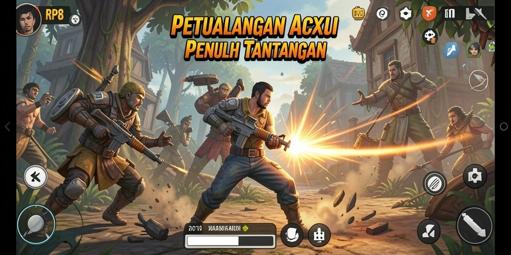 Tangkapan layar menampilkan aksi intens dalam RP8 dengan grafis menakjubkan.