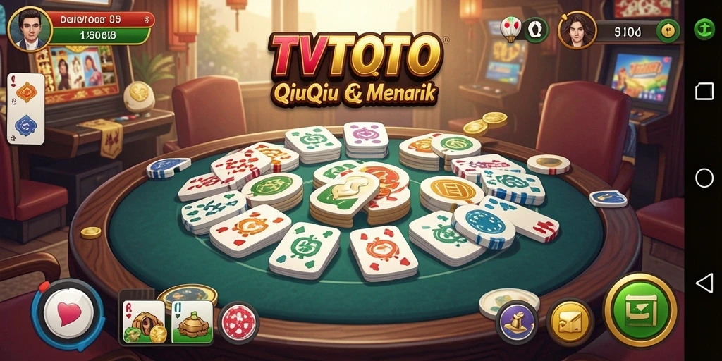 Tampilan menarik dari gameplay QiuQiu di TVTOTO.